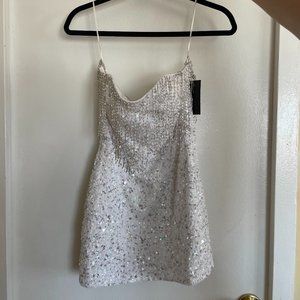 retrofete Cassandra Dress (White Silver)
